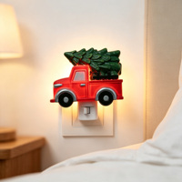 Lámpara LED de Resina con Forma de Camión Vintage para Enchufe de Pared, Luz Blanca Cálida, Adorno Navideño para el Hogar, Venta al por Mayor, Regalo Navideño Personalizado