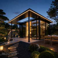 DMJ-LT017 Pergola extérieure en aluminium avec toit à lames orientables et éclairage LED, idéale pour jardin, patio et terrasse
