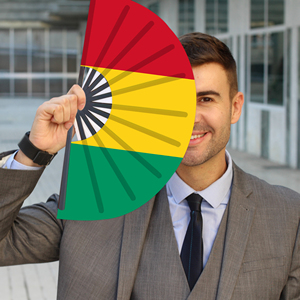 Abanicos Plegables de Bambú con la Bandera de Guinea al por Mayor, Abanico de Mano para Carnaval, Boda, Festival, Fiesta, Agencia de Viajes - Product Image 3