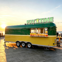 Camion de restauration en acier inoxydable avec friteuse et réfrigérateur à vendre