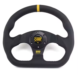 <span class=keywords><strong>Volant</strong></span> de voiture de course en aluminium en cuir de conception sportive universelle plate de 350mm - Product Image 4