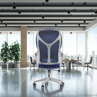 Chaise de bureau exécutive ergonomique moderne à dossier mi-haut en tissu maillé avec soutien lombaire réglable, accoudoirs réglables, pivotante, certifiée, à vérin à gaz