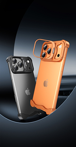 Coque de téléphone antichoc en métal sans cadre avec support d'objectif et dissipation thermique, compatible avec les téléphones 17 Air, 17, 16, 15, 14 Pro Max - Product Image 5