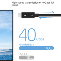 Cable de velocidad rápida 40Gbps active usb c TBT, nuevo diseño, 4 cables con 100w para estación de acoplamiento