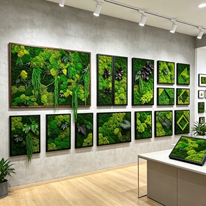 Panel de pared de musgo preservado personalizado, marco decorativo de arte de musgo real para vestíbulo de hotel, marco de arte de musgo verde para pared corporativa - Product Image 3