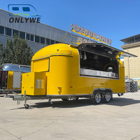 ONLYWE Camion à café commercial en acier inoxydable, remorque à café mobile, équipement professionnel, modèle 2026, restauration rapide, crème glacée