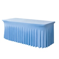 Nappe carrée extensible tissée anti-taches en spandex de 4/6/8 pieds, blanche, ajustée, pour la maison, l'hôtel, les mariages, les fêtes, les banquets, personnalisable, vente en gros