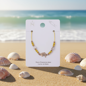 Repellioctas Moar Bracciale Charm alla Moda con Perline Gialle e Design a Stella Marina, Accessorio Gioiello Unisex - Product Image 2