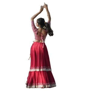 Stunning <b>Red</b> <b>Sequins</b> Georgette Wedding Lehenga Choli With Dupatta - Product Image 1