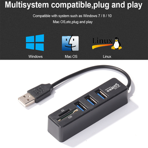<strong>USB</strong> 2.0 <strong>Multi</strong> HUB Adapter 5/8 <strong>Ports</strong> Multiple <strong>USB</strong> Splitter <strong>USB</strong> Power Hub Card Reader for Laptop PC <strong>Computer</strong> - Product Image 4