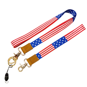 Custom Short Wrist Keychain <b>Lanyard</b> <b>Polyester</b> Thermal Transfer Printing Wrist Straps with Stitched Leather Patch & Gold Hook - Product Image 1