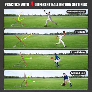 Filet de rebond robuste pour baseball et softball, filet de retour multi-angles pour l'entraînement au frappeur et au lanceur - Product Image 4