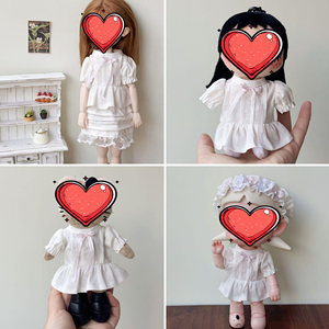 Robe de poupée blanche de style français pour tenues Zsiga de 10 cm, mini-vêtements <span class=keywords><strong>en</strong></span> dentelle pour poupée 1/6 BJD Kitty Plush Potato - Product Image 3