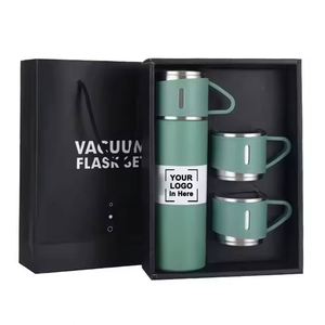 Ensemble cadeau de tasse thermique à double paroi de 500 ml, thé, gobelet en acier inoxydable 304, bouteille d'eau, thermos portable avec 2 tasses supplémentaires - Product Image 1