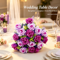 Bouquet de mariée romantique avec roses artificielles de princesse, petites fleurs mélangées et verdure, pour mariage, fête à domicile, accessoire photo, décoration de table