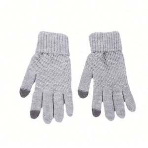 Guantes de Invierno Unisex Amarillos de Punto Acrílico/Algodón Cómodos con Logotipo Personalizado al por Mayor Cálidos para la Vida Diaria al Aire Libre Estilo Sencillo - Product Image 5