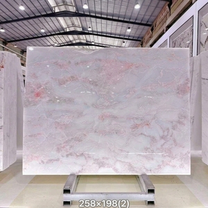 Dalle de marbre rose romantique polie, veinure rose douce, pierre naturelle de luxe pour mur de villa, revêtement de sol, comptoir, décoration intérieure - Product Image 2
