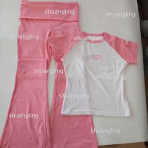 Completo da Donna Primavera 2026: Camicia a Maniche Lunghe con Pantaloni a Zampa in Cotone, Set Due Pezzi per Loungewear - Product Image 5