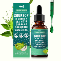 Vente en gros de gouttes liquides de corossol pur naturel de 60 ml, huile de corossol, compléments alimentaires de corossol pour le système immunitaire