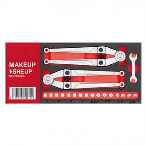 Juego de esponjas de maquillaje con herramientas rojas y blancas para aplicación facial 519 M 282S10 - Product Image 2