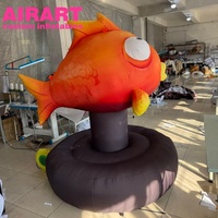 Décoration de base Poisson rouge gonflable, poisson gonflable Animal marin pour l'affichage