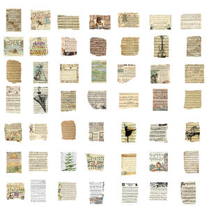 50PCS Yellowing Burning Notation Music Sheet Vintage Sticker - Product Image 4