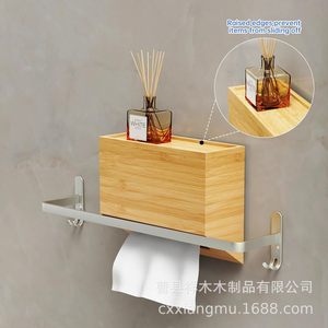 Boîte à mouchoirs en bois de bambou couleur bois naturel, mouchoirs à tirer, pour salon, voiture, protection contre l'humidité - Product Image 3