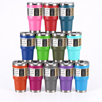 Gobelet isotherme à double paroi de 30 oz, tasse à café pour voiture, en acier inoxydable avec couvercle coulissant transparent et finition mate en poudre