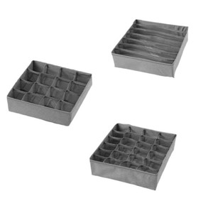 Clothing Organizer Foldable Rectangular <b>Drawer</b> <b>Storage</b> <b>Box</b> For Underwear Socks Home Use Minimalist Design Non Woven Fabric - Product Image 2