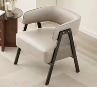 Fauteuil de loisirs moderne en acier au carbone, revêtement en cuir anti-rayures, pour la maison, le bureau, l'appartement, l'hôtel et l'extérieur