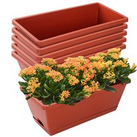 DaringFish - Lot de 7 jardinières rectangulaires durables en plastique de 17 pouces pour fenêtre, intérieur/extérieur, jardin, patio, maison