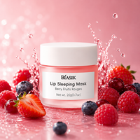Masque de nuit pour les lèvres à la vanille et aux fruits rouges naturels 20g, nourrissant et hydratant, pour lèvres sèches et squameuses, au beurre de karité