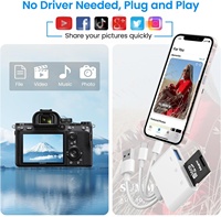 Lecteur de cartes 3 en 1, adaptateur OTG, câble Type-C, clé USB, appareil photo, adaptateur pour carte mémoire TF et SD, pour téléphone, tablette et ordinateur portable