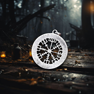 Pendentif Viking rétro en acier inoxydable Mythologie de l'homme 'Père des Dieux' Odin <span class=keywords><strong>Lune</strong></span> Lettre Pendentif à breloque plaqué argent - Product Image 4