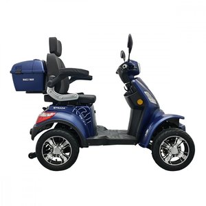 Scooter électrique RACCEWAY STRADA à quatre roues bleu brillant, produit accessible aux personnes handicapées, 1000W, 24km/h, capacité de charge 150kg - Product Image 3