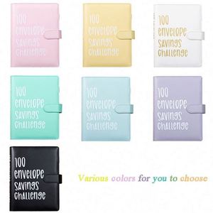 Libro de Desafío de Ahorro de 100 Sobres, Carpeta de Presupuesto de Cuero PU con Espiral A5, Cuaderno Planificador para Ahorrar Dinero - Product Image 2