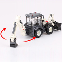 KDW 625004 2in1 1/50 Modellino in Metallo Pressofuso di Terna, Giocattolo in Lega con Quattro Ruote Motrici, Escavatore, Bulldozer, Camion da Costruzione