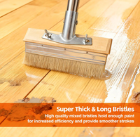 Brosse applicatrice pour teinture de terrasse avec manche en plastique de 60 pouces de long et poils en nylon de 7 pouces de large, qualité industrielle pour la teinture et la peinture des terrasses en bois