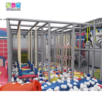 Parc d'attractions intérieur commercial avec trampoline, zone de saut et toboggan, aménagement personnalisé en plastique pour projets FEC, certifié CE ASTM