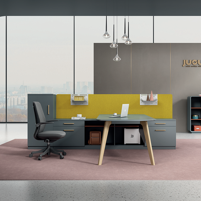 Modern Design Staff Partition Workstation Office Desk with Side Storage Cabinet for Office Use