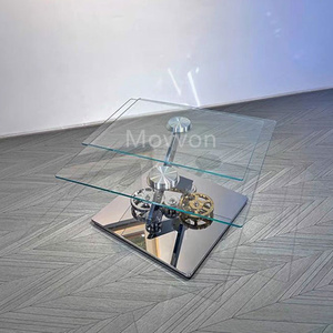 European Design <strong>Glass</strong> <strong>Coffee</strong> <strong>Table</strong> for Living Room Outdoor Workshop-Home Furniture with Storage Features - Product Image 4