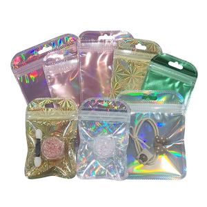 Beauty-lápices labiales de maquillaje, almacenamiento de alimentos, papel de aluminio holográfico, regalo, logotipo personalizado, bolsas impresas, bolsa Ziplock pequeña transparente - Product Image 2