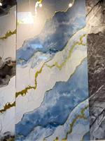 Panneau mural en PVC design marbre brillant, feuilles de marbre PVC pour la décoration intérieure