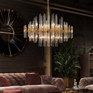 Gold Modern Crystal Chandelier 10-<b>Light</b> Crystal Glass Chandelier Kitchen Island Pendant Lighting for <b>Dining</b> Room - Product Image 3