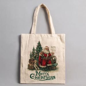 Bolsa de Compras de Lona con Diseño Navideño, Personalizada con Logotipo, Plegable, de Algodón - Product Image 1