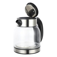 Bouilloire électrique JINHAO 1,8 L 1500 W en acier inoxydable et verre avec arrêt automatique à 360°, noire, pour usage domestique