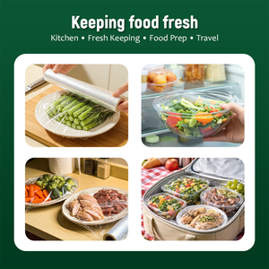 Compostable Soft Food Grade Cling Film Food <strong>Wrap</strong> with Cutter BPA-Free Stretch Certified <strong>Clear</strong> - Product Image 6