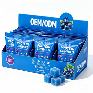 Gummies protéinés OEM 24g de protéines totales par sachet avec collagène et biotine, 6 paquets individuels pour la santé des cheveux, de la peau et des ongles - Product Image 1