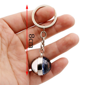 2024 New High Quality Double-sided Glass Ball Keychain Twelve Constellations Time Gem Pendant Small Gift Glass Bead Keychain