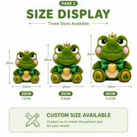Peluche Grenouille Couronne Verte Personnalisée Direct Usine, en Coton PP Ultra Doux, Broderie Anniversaire, Anti-Stress - OEM/ODM